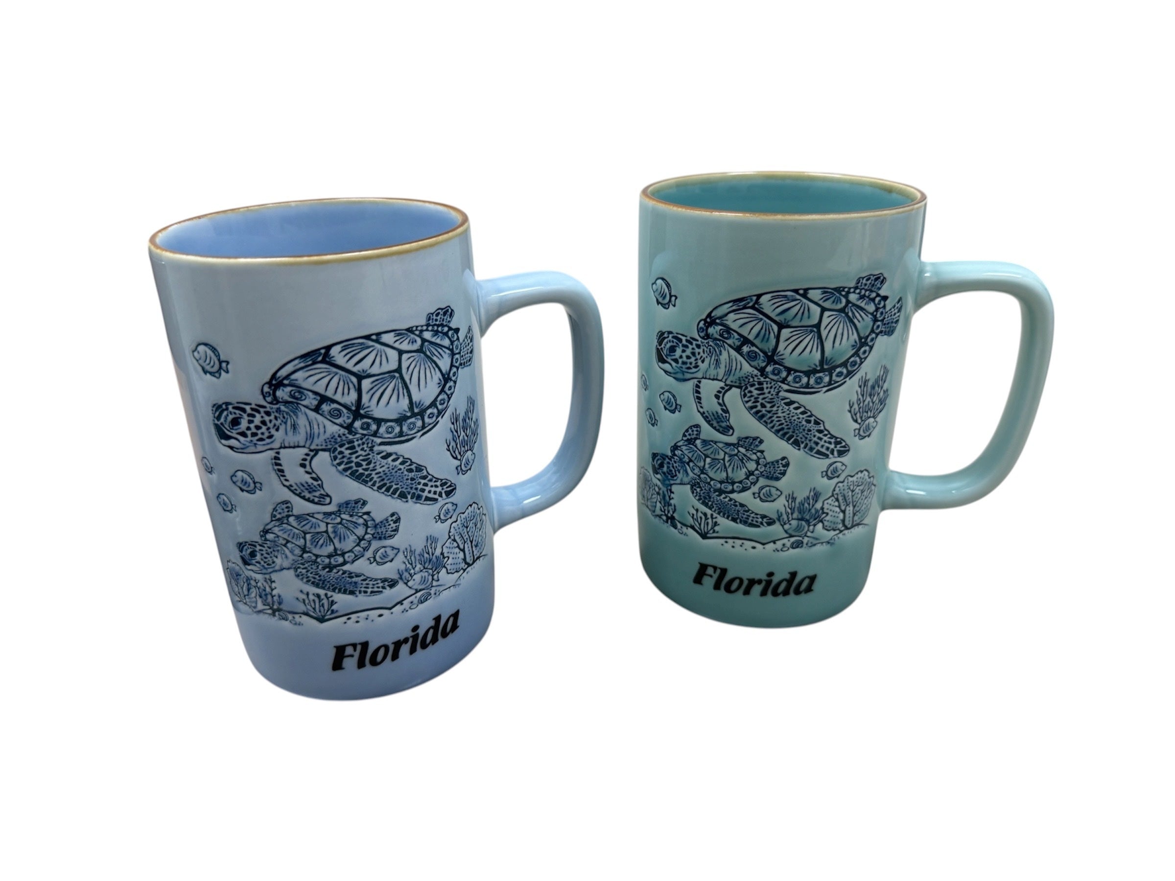 Turtles Brown Rim Ceramic 16oz Mug