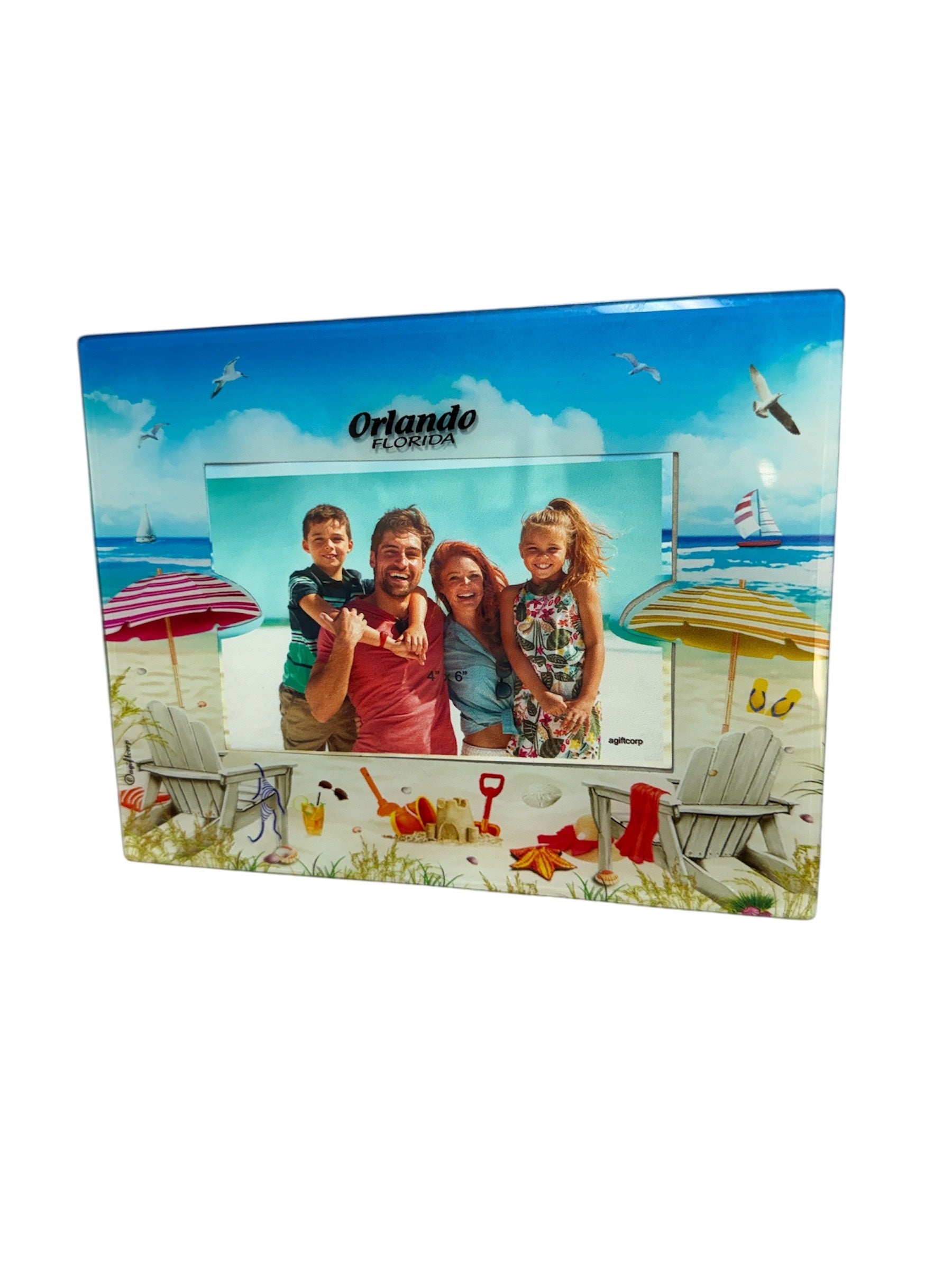 Beach Scene Glass 4X6 Photo Frame