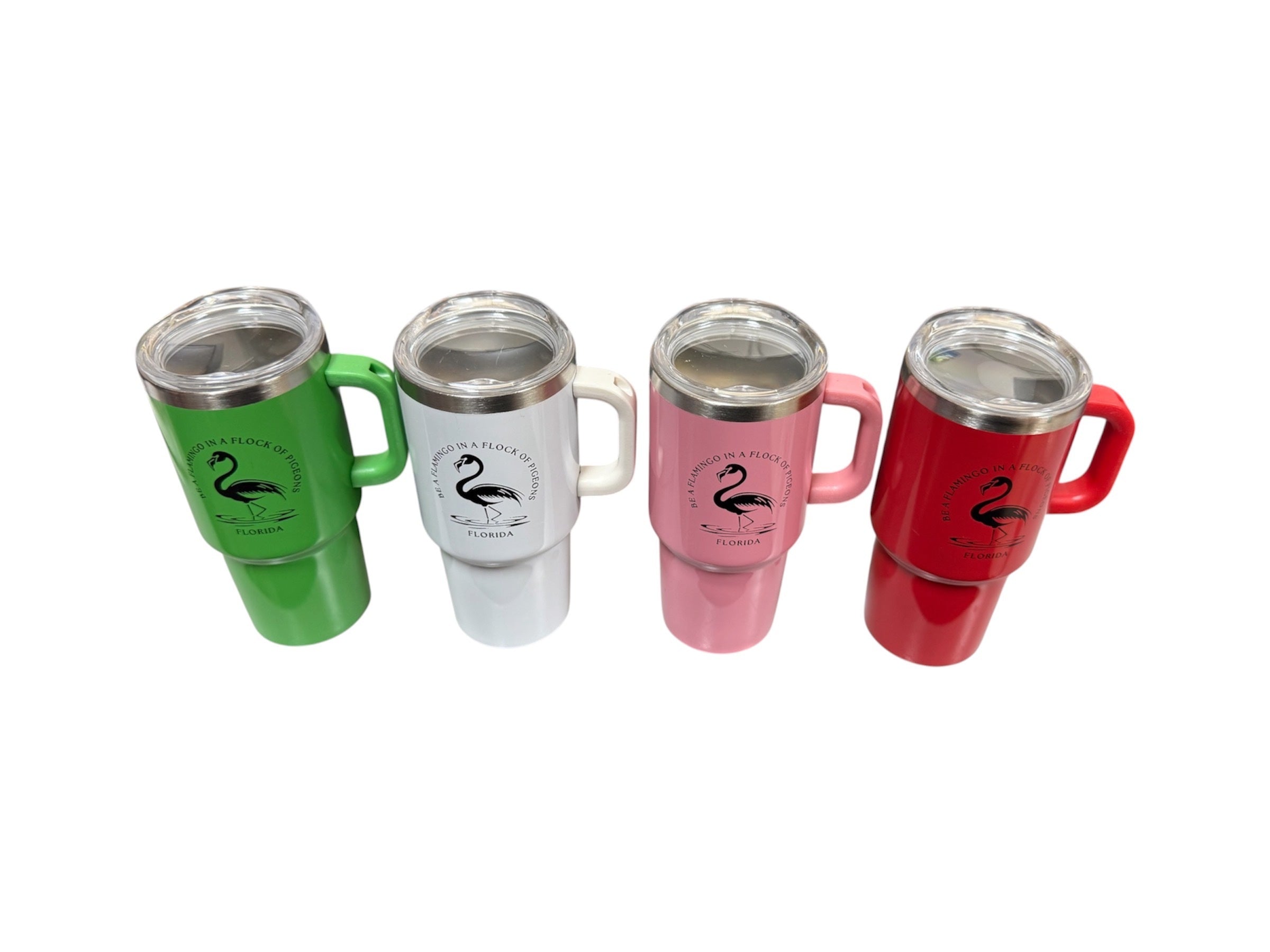 Mini Flamingo 5oz Stainless Steel Tumbler w/ Straw & Handle