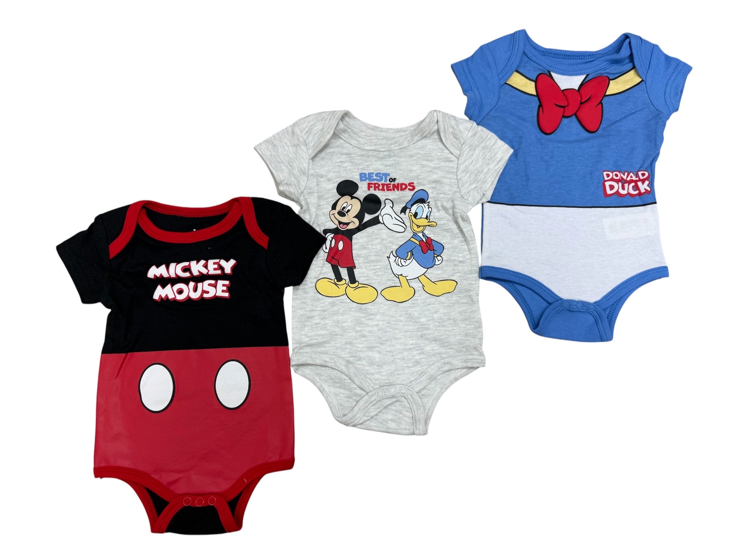 Disney Mickey & Donald "Best of Friends" 3PK Bodysuits