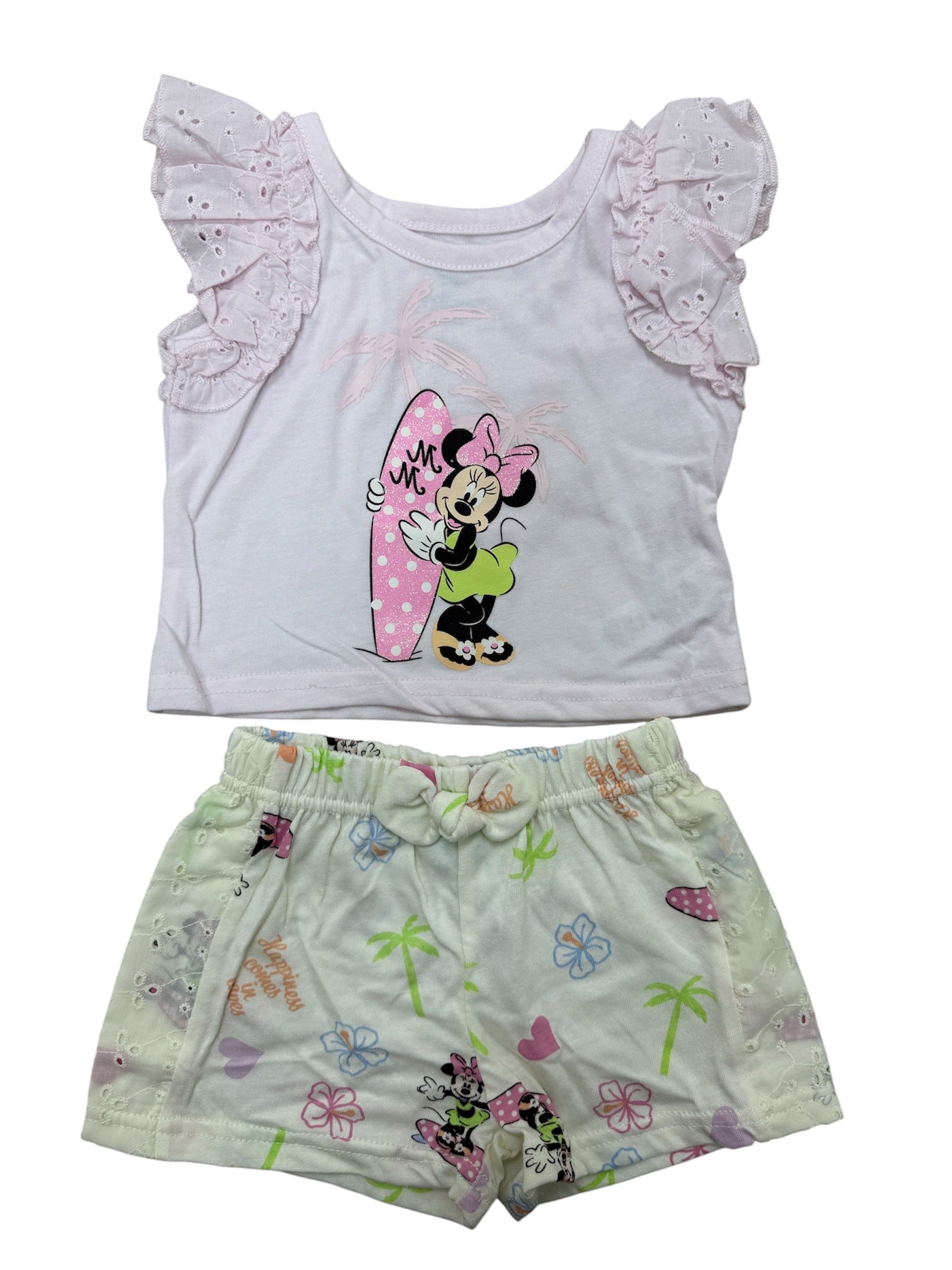Disney Minnie Mouse w/ Surfboard Baby Girls 2pc Set