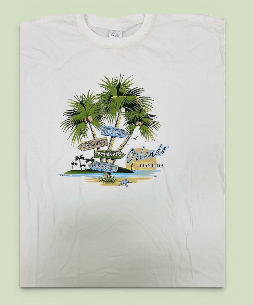 Printed Palm Tree White T-shirt