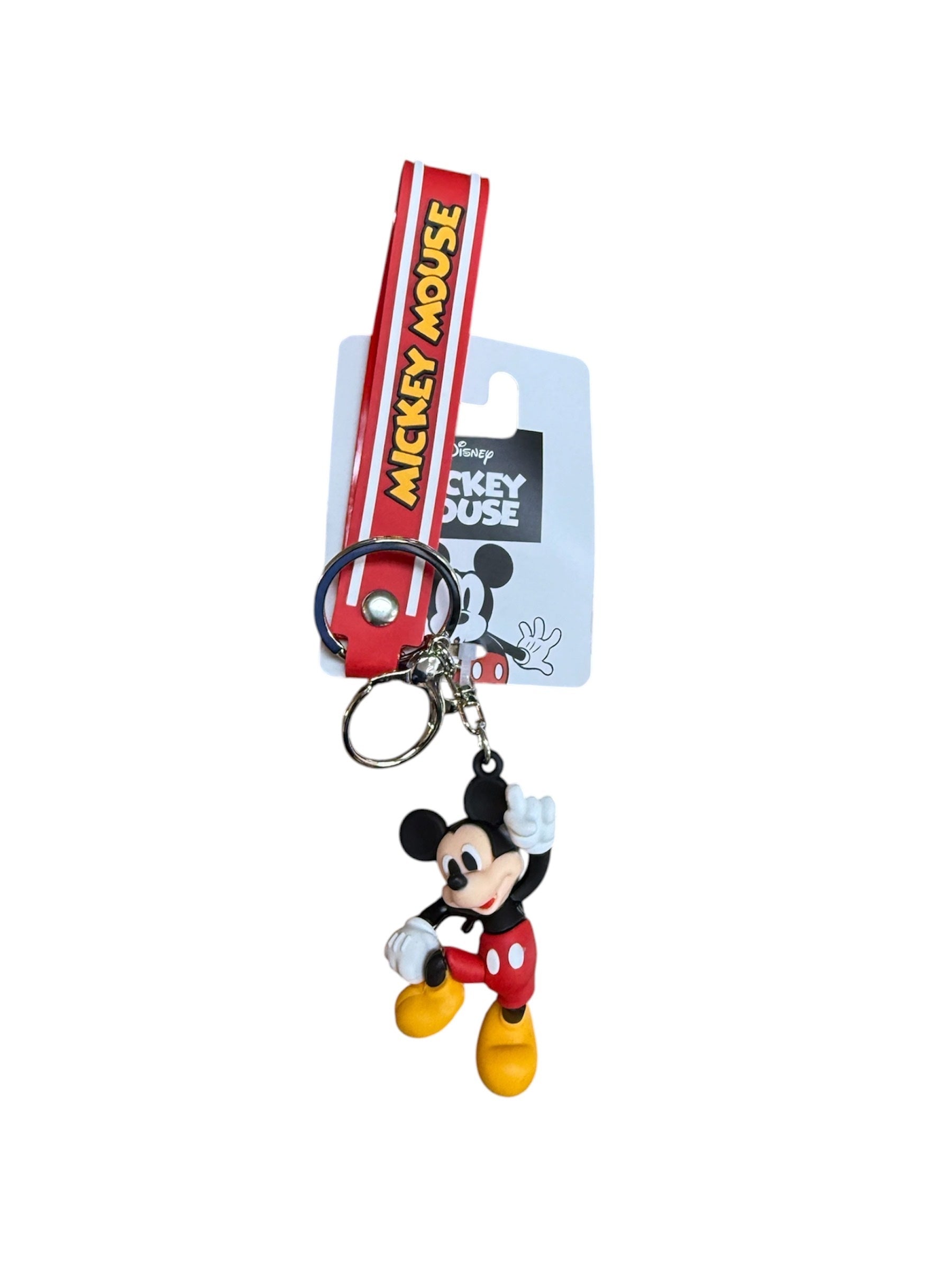 Mickey 3D Molded Rubber Keychain with Wrist Strap