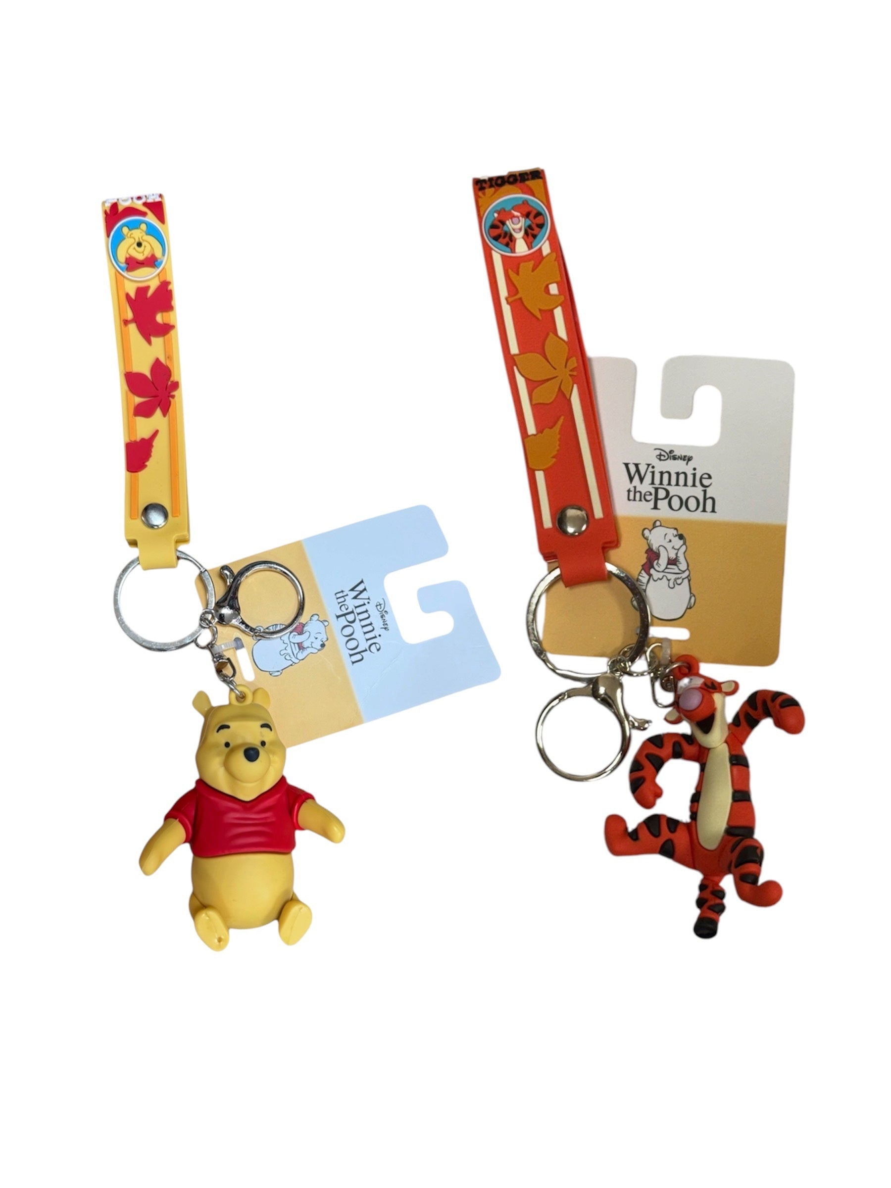 Pooh & Tigger 3D Molded Rubber Keychain with Wrist Strap Asst. 1pc