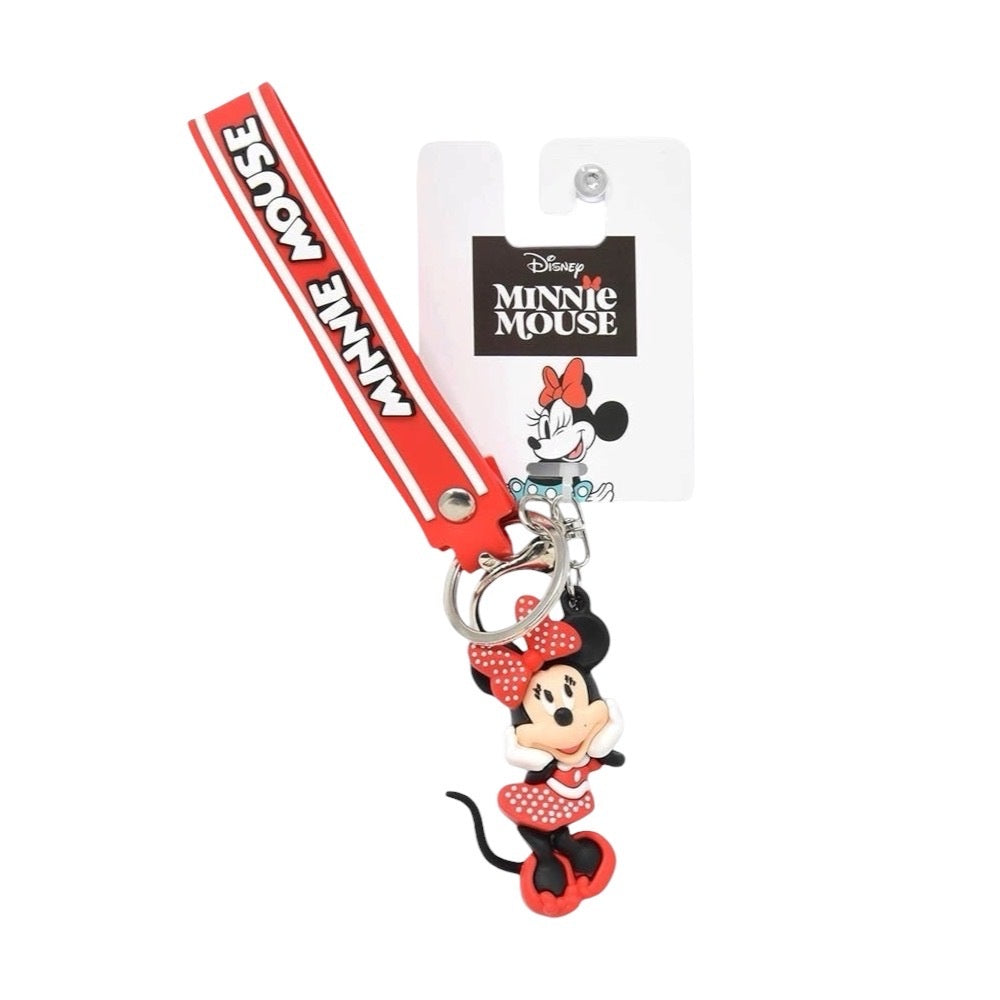 Minnie 3D Molded Rubber Keychain with Wrist Wrap Asst. 1pc