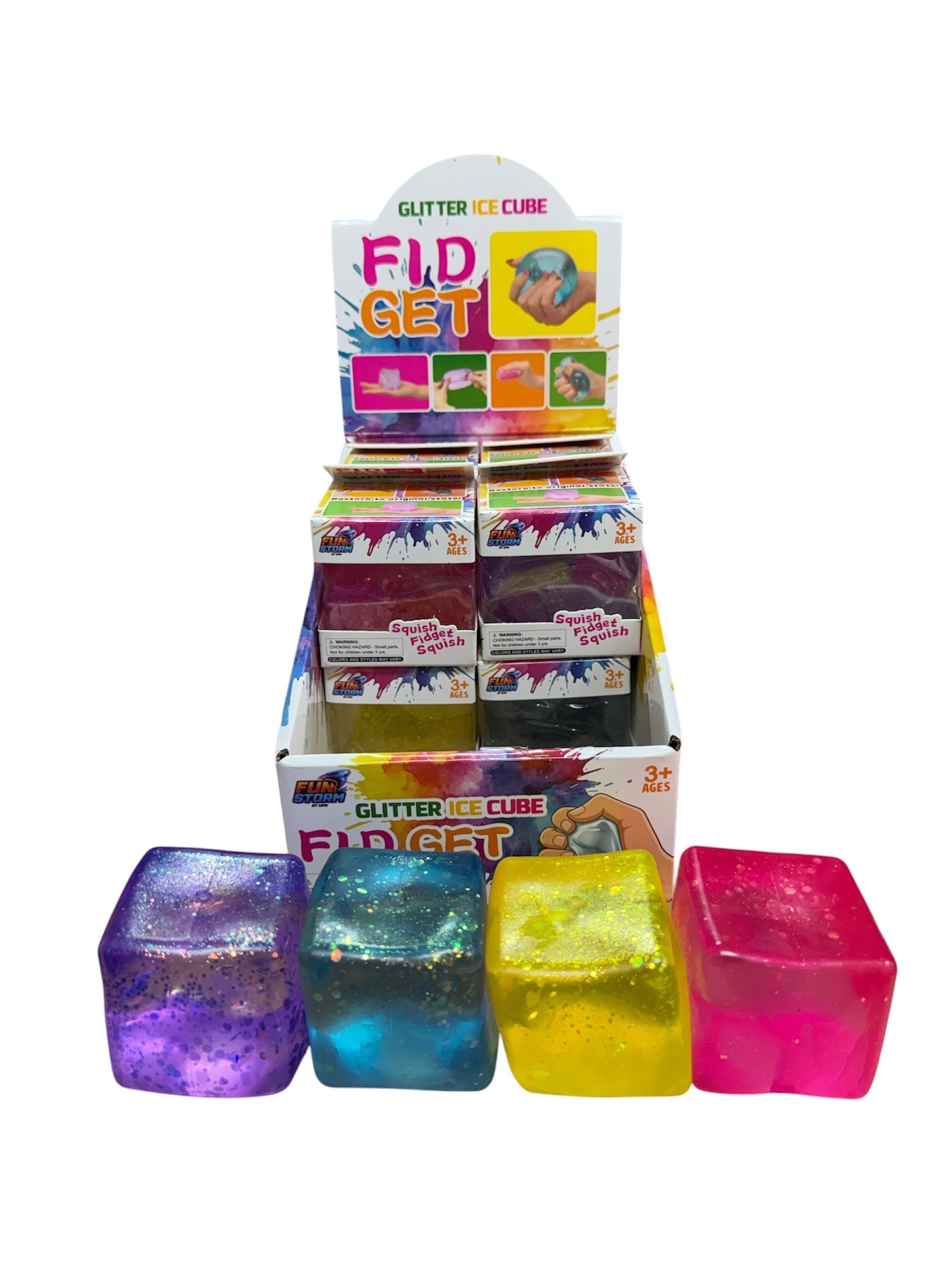Medium 2.5" Glitter Squish Cube