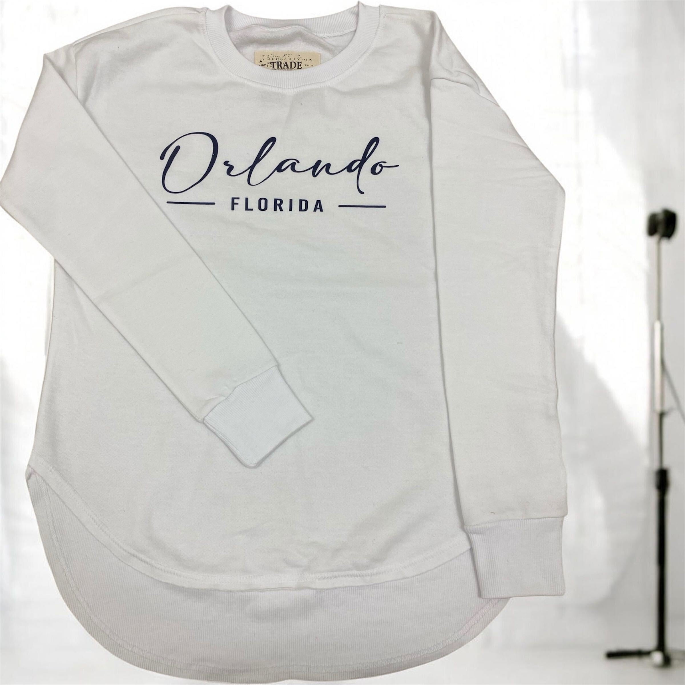 Orlando White Fleece Pullover with Rib Knit Details
