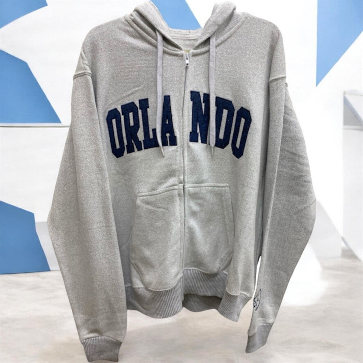 Gray Orlando Nantucket Zipper fleece Hoodie