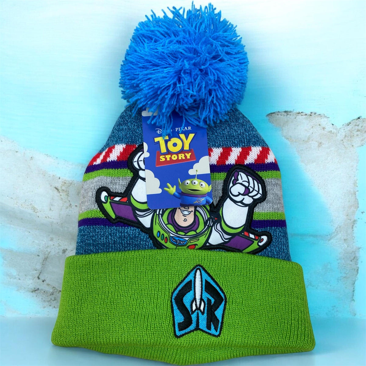 Disney Toy Story Buzz Lightyear Toddler Winter Hat and Snow Gloves for Boys