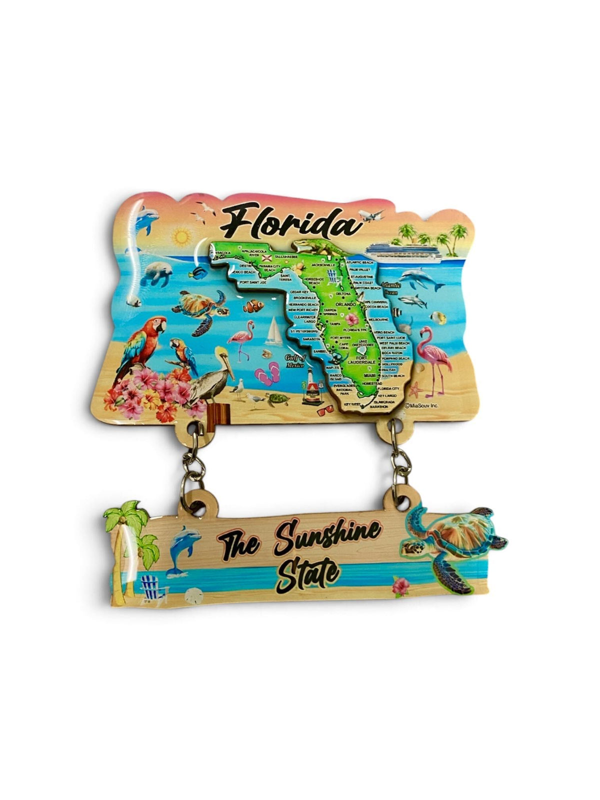 FLORIDA MAP DANGLING MAGNET