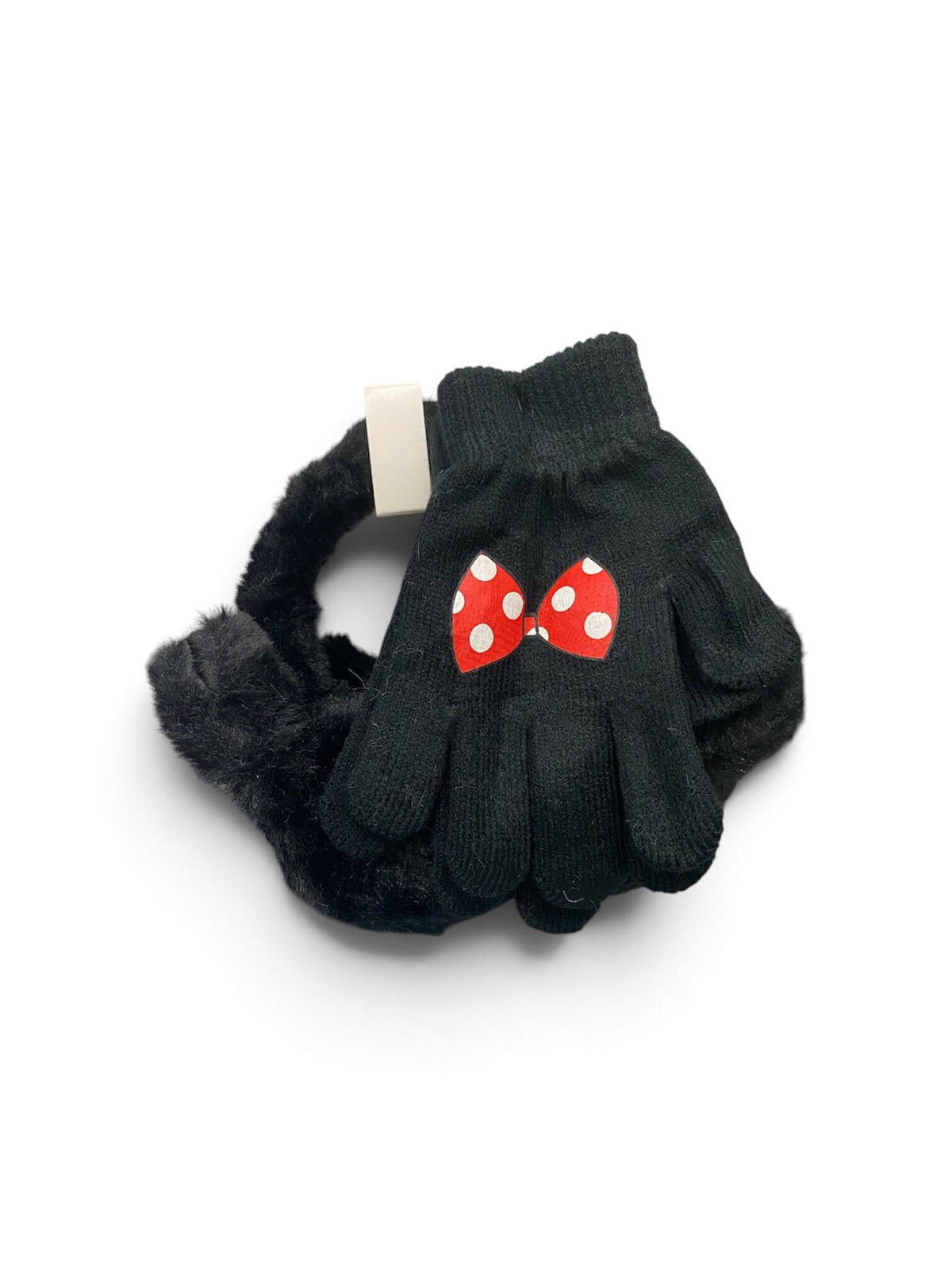 Disney Minnie Mouse Girls plush Earmuffs with Gloves Set