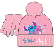 Stitch &Angel Satin Applique Beanie Girl Set