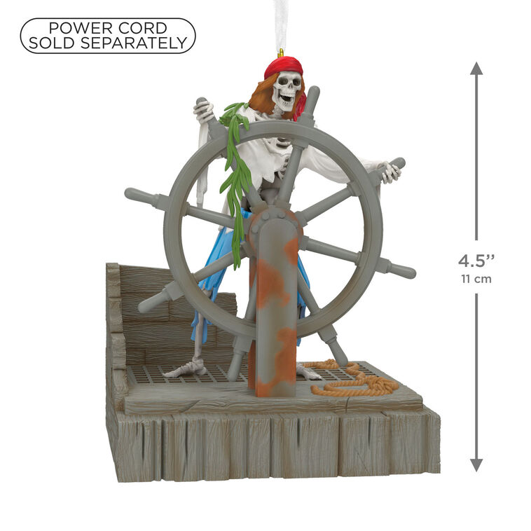 Disney Pirates of the Caribbean Collection Helmsman Skeleton Ornament With Light and Sound
