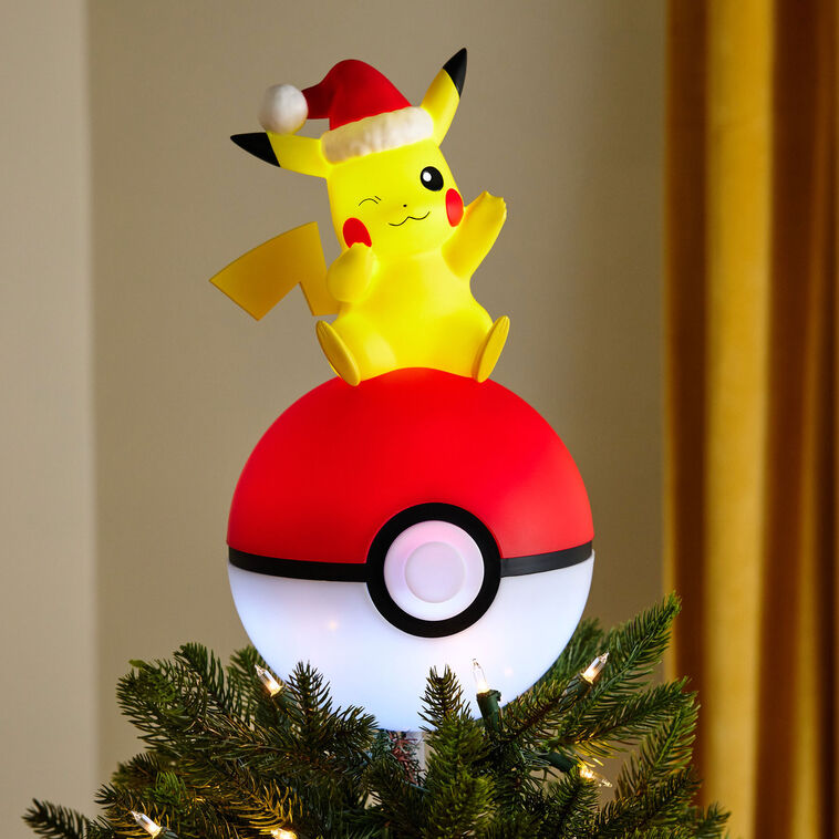 Pokémon Holiday Pikachu Tree Topper With Light, 13.5