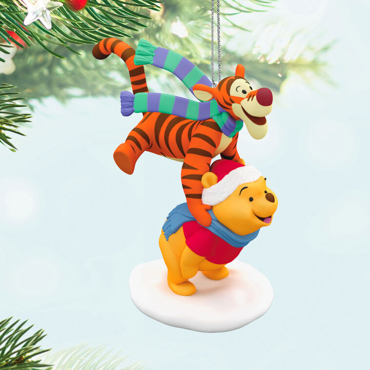 Hallmark Keepsake Christmas Ornament 2024, Disney Winnie the Pooh Leapfrogging Friends, Gifts for Disney Fans