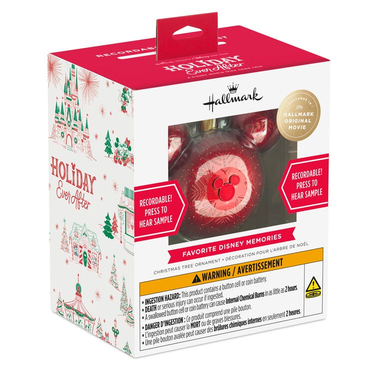 Red Mickey Ears Recordable Hallmark Ornament