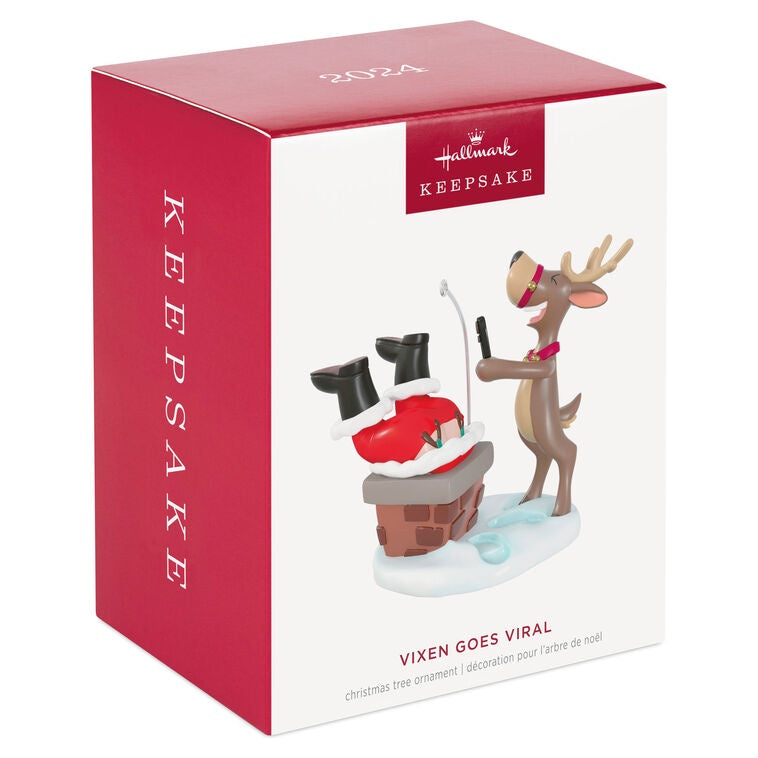 Hallmark Keepsake Christmas Ornament 2024, Vixen Goes Viral, Funny Gifts