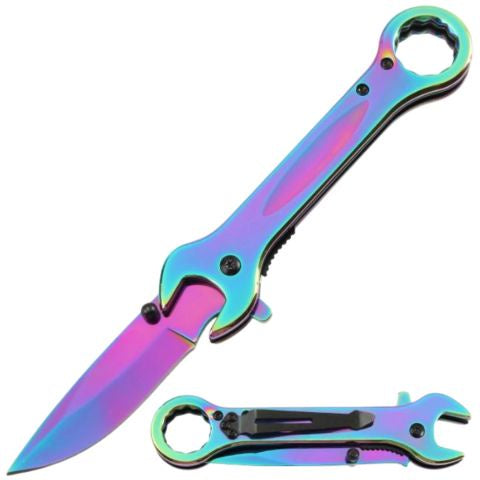 Snake Eye Tactical Wrench Tactical Assist Pocket Knife Rainbow