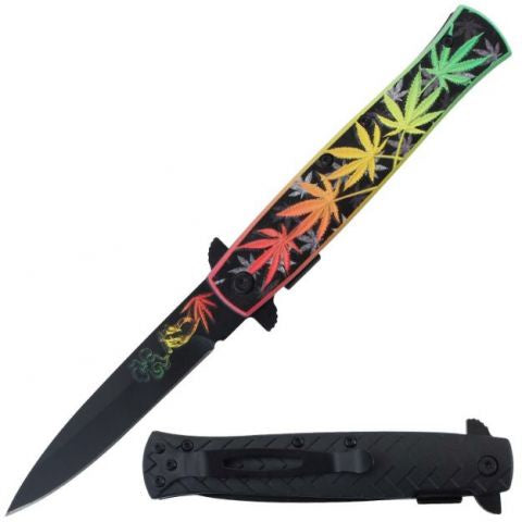 Snake Eye Tactical Stiletto Style Spring Assist Knife