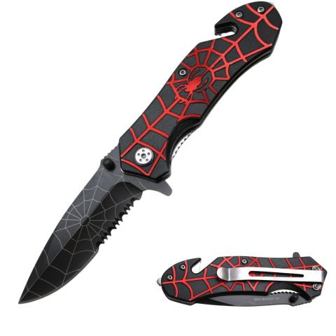 Spider Collection Rescue Style Spring Assist Pocket Knife