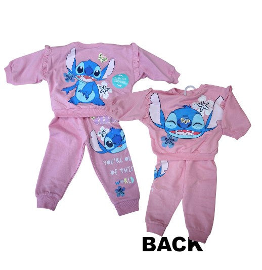 Stitch 2 Pc Toddler Fleece Set Dark Pink