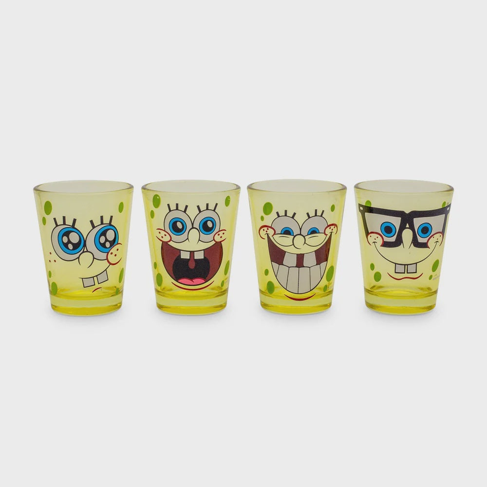 SpongeBob Characters Facial Expressions 4pc 1.8oz Mini Glass Set