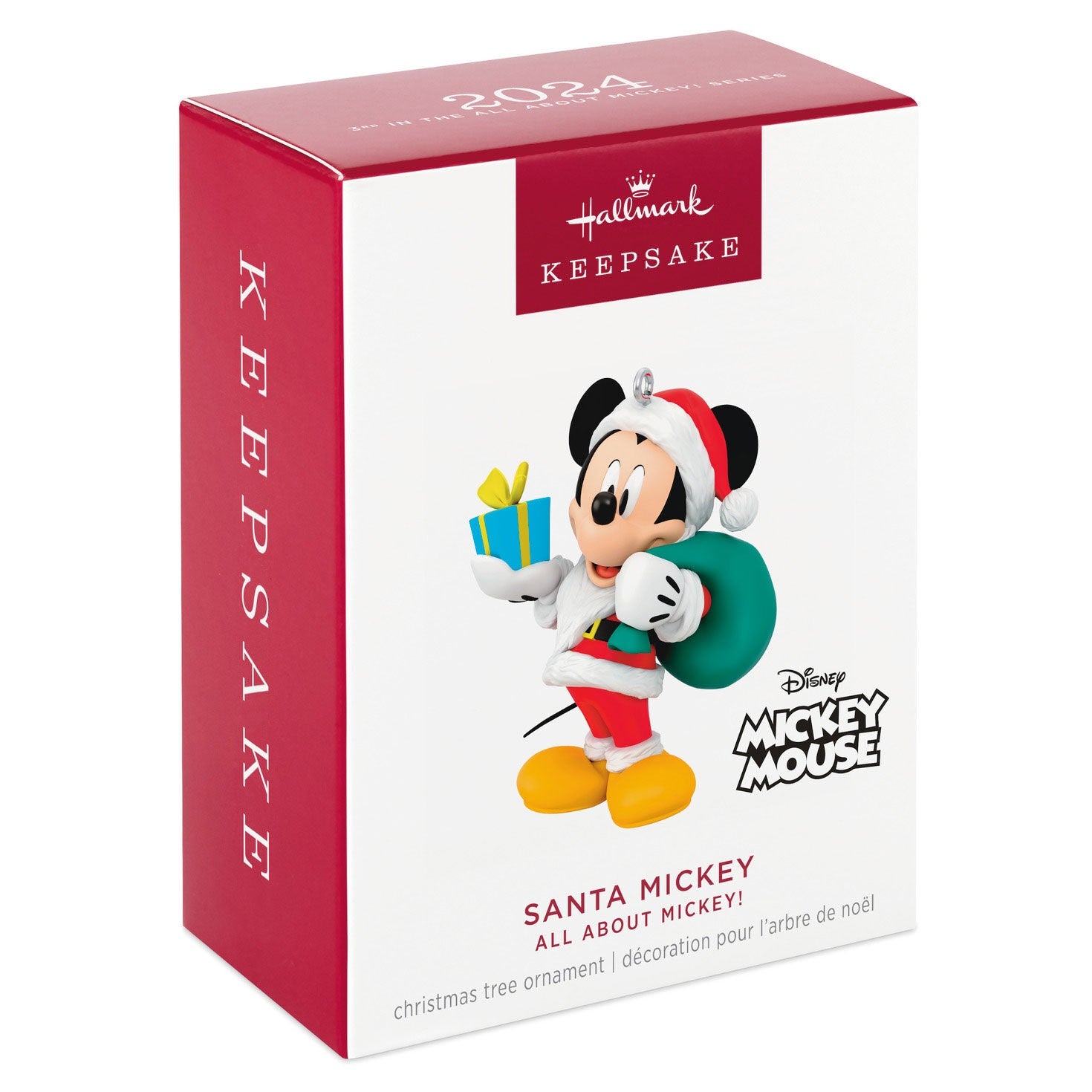 Hallmark Keepsake Christmas Ornament 2024, Disney All About Mickey! Santa Mickey, Gifts for Disney Fans