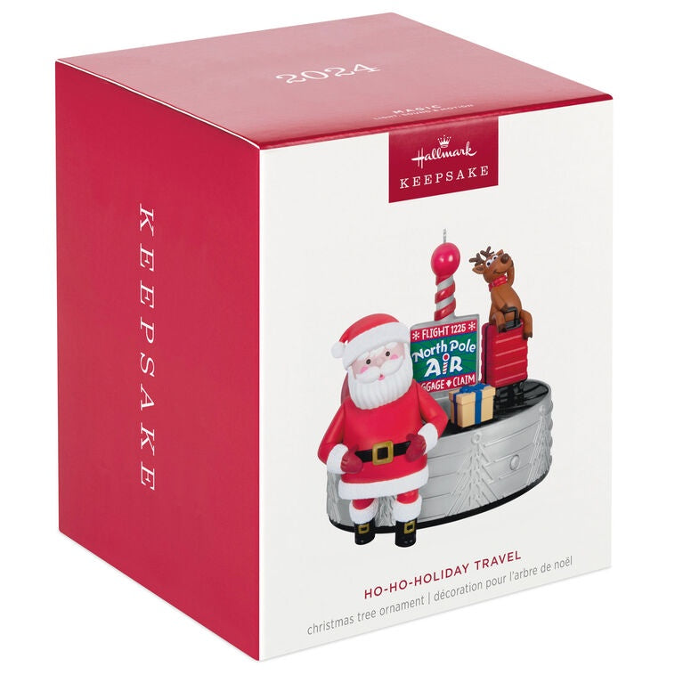 Hallmark Keepsake Christmas Ornament 2024, Ho-Ho-Holiday Travel With Light, Sound and Motion, Santa Collectors Gifts