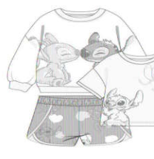 Disney Stitch & Angel 3pc Set w/ Love Sweater, Shirt & Shorts Set