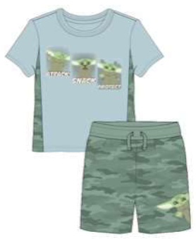 Kids Baby Yoda Camo Set w/ Shirt & Shorts