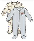 Disney Baby The Lion King Simba 2PK Footed Coveralls