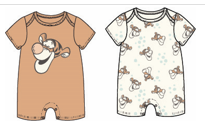 Disney Baby Boy's Tigger 2PK Rompers Cream & Brown