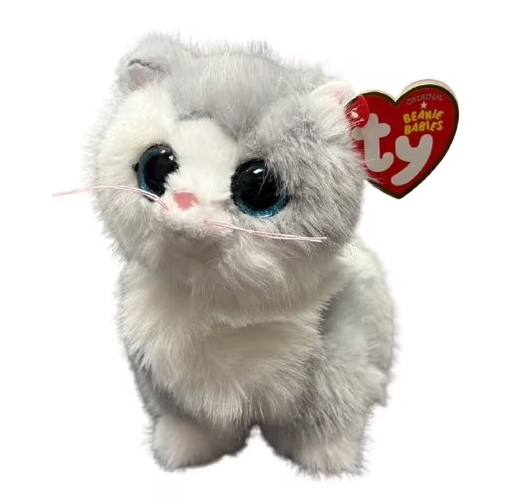 TY Beanies Babies - Furley the Gray/White Cat