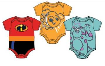 Disney/Pixar Baby Boys 3Pk Bodysuits