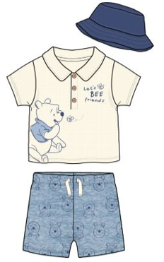 Disney Winnie The Pooh "Let's BEE Friends" 3pc Set w/ Hat