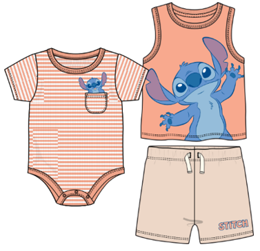 Disney Stitch Baby Boy 3pc Set