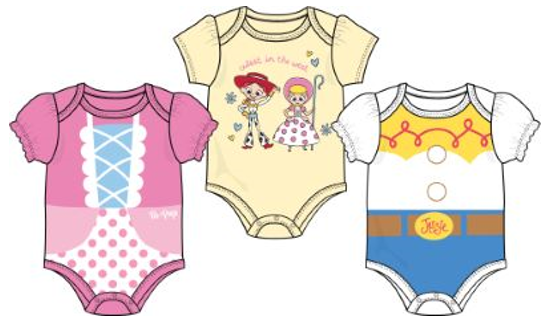 Disney/Pixar Jessie & Bo Peep Baby Girls 3PK Bodysuits