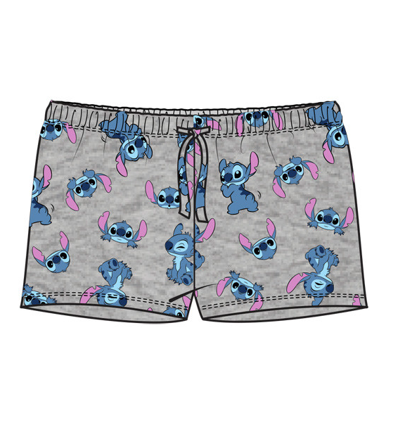 Youth  Girl Soft Lilo and Stitch Faces Grey Pajama Shorts