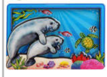 Manatees jumping in the Ocean-35x22.5 Magnet