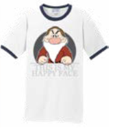 Disney Men's Happy Face Grumpy Navy Ringer