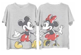 Mickey and Minnie Holding hands Heather T-Shirt