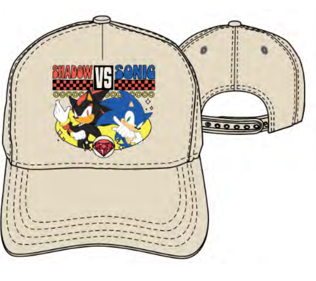 Sonic and Shadow 3D Jewel B Khaki Hat