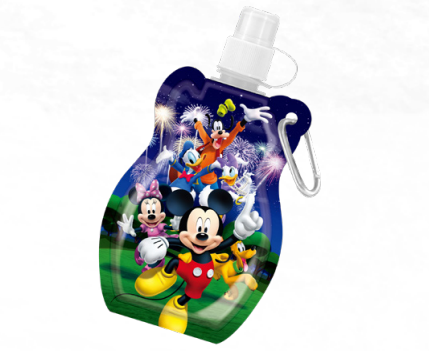 Mickey Mouse with Gang  Flat Water Bottle