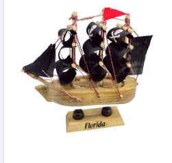 Pirate Wood 4inch  Ship  assorted