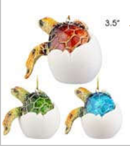 Turtle Egg 3" Resin Ornament 1pc