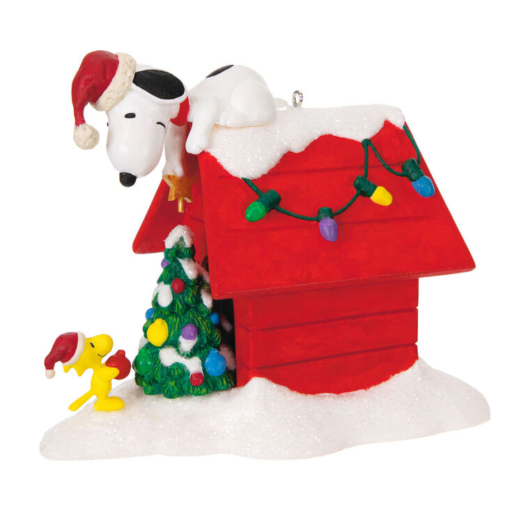 Hallmark Keepsake Christmas Ornament 2024, The Peanuts Gang Deck the Doghouse Musical With Light, Gifts for Peanuts Fans