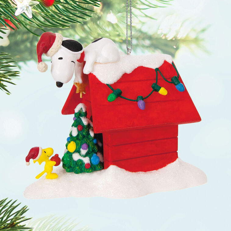 Hallmark Keepsake Christmas Ornament 2024, The Peanuts Gang Deck the Doghouse Musical With Light, Gifts for Peanuts Fans