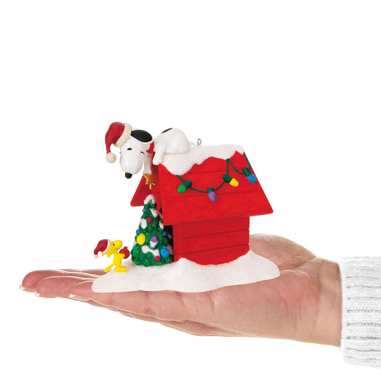 Hallmark Keepsake Christmas Ornament 2024, The Peanuts Gang Deck the Doghouse Musical With Light, Gifts for Peanuts Fans