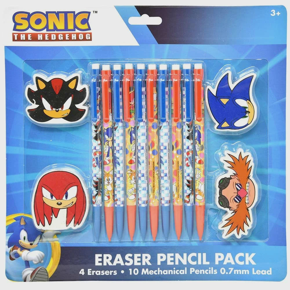 Sonic 10pk Mechanical Pencils w/ 4 Shaped Erasers