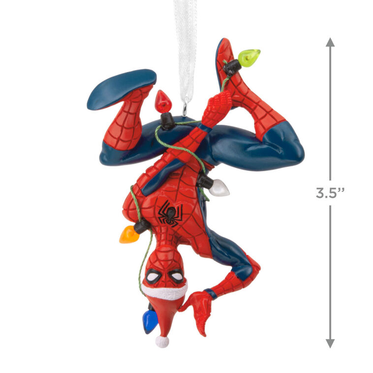 Marvel Spider-Man Hanging From Lights Hallmark Ornament
